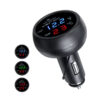 3-in-1 USB Car Charger + Voltmeter + Thermometer